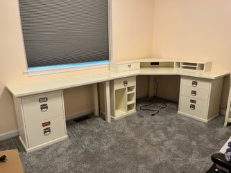 Pottery Barn Corner Desk Set with Chairs