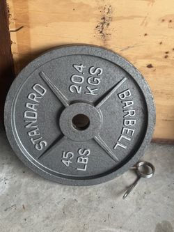 2 standard 45 lbs plates