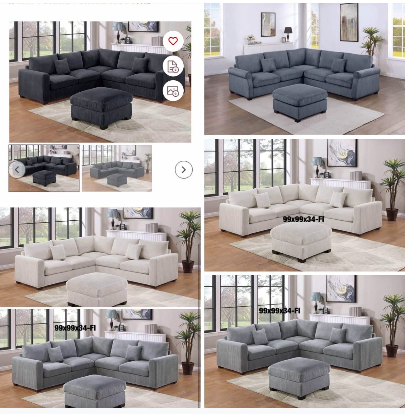 $499 Sectional With Ottoman