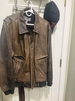 Eddie Bauer XL Vintage Bomber Jacket 100% Genuine Leather 