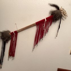 Native American Style Fox Skull Dance Stick