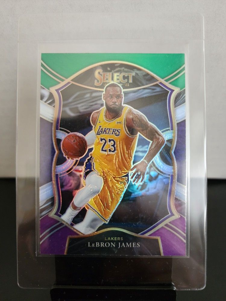 2020-21 LeBron James Green White Purple Concourse Prizm | Panini Select | Lakers