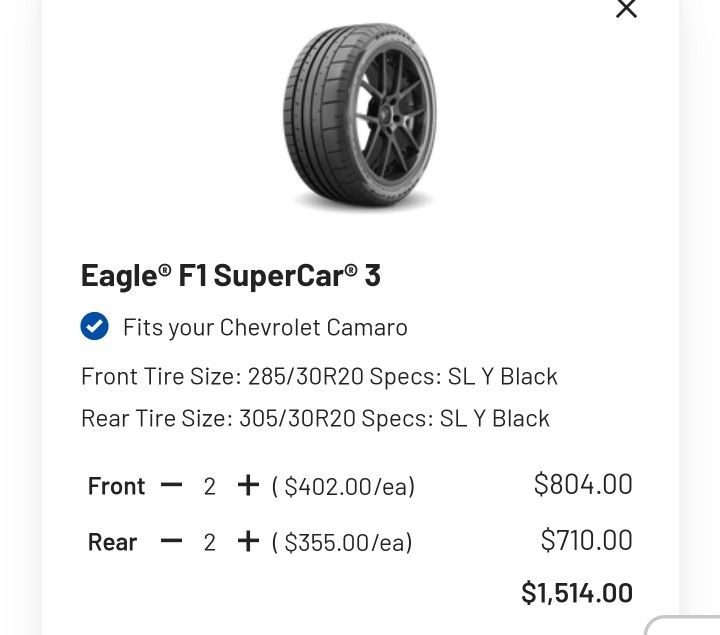 Eagle F1 SuperCar 3 Tires