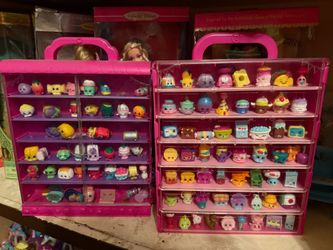 Two mini shopkins display cases