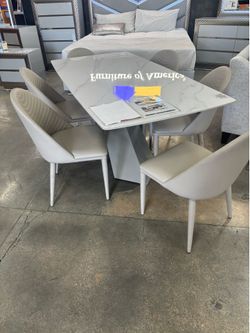 Sintered stone dining table set