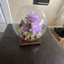 Tabletop Floral Display With Artificial Butterflies 