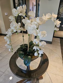 Large White Artificial Silk Orchid Arrangement