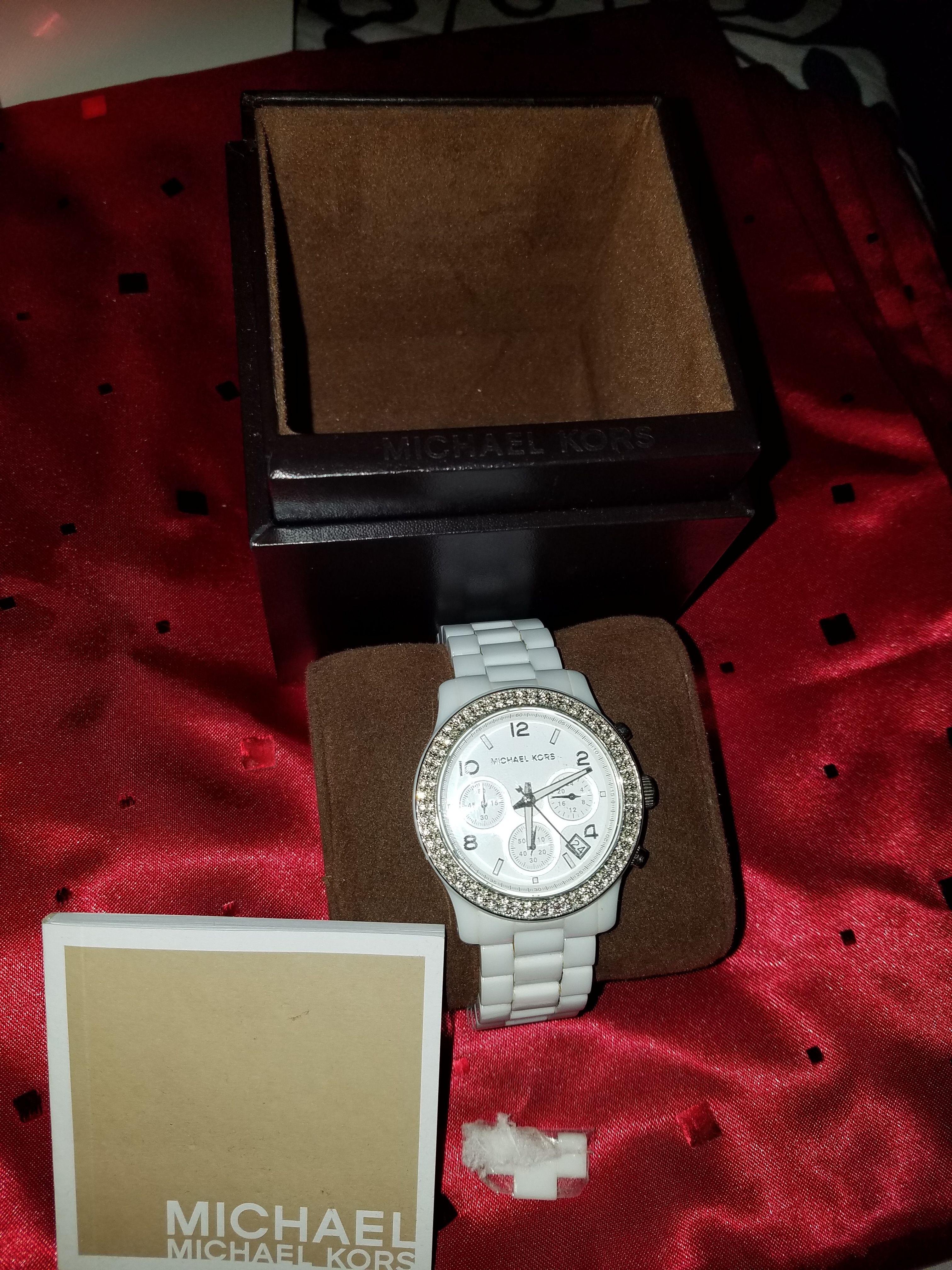 Authentic Michel Kors watch, ceremic,All Products : American Fashion Style Bags On Sale