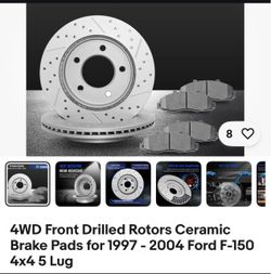 4WD Front Drilled Rotors & Ceramic Brake Pads