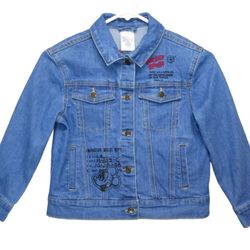 Disney Kids Denim Jacket Original Mickey Mouse Embroidered Size 9/10 Unisex