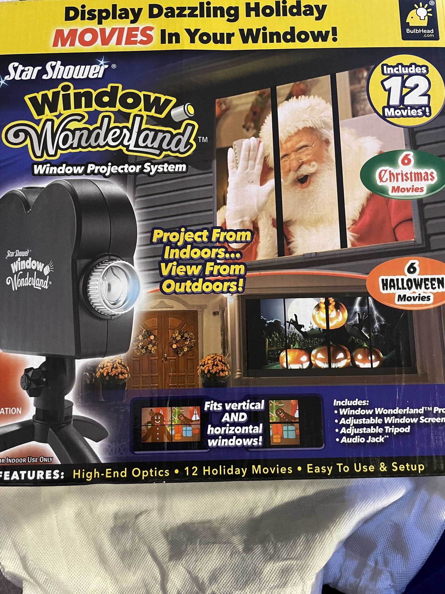 Star Shower Window Display Projector 12 Christmas & Halloween movies