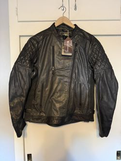 Roland Sands Clash Perforated Black Leather Motorcycle Jacket Size L