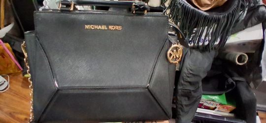Michael Kors Prism Medium Saffiano Leather Satchel.