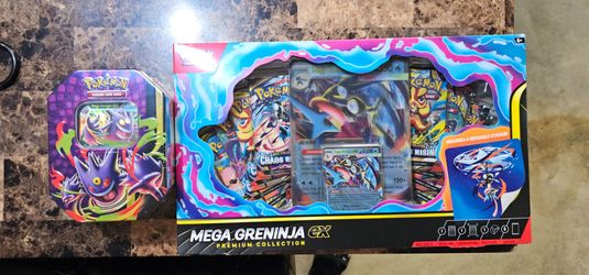Pokemon: Mega Greninja ex Box and Gengar Tin