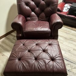 Leather Sofa With Foot Rest