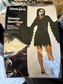 Glamour Ghost Face Halloween Costume Adult M/L