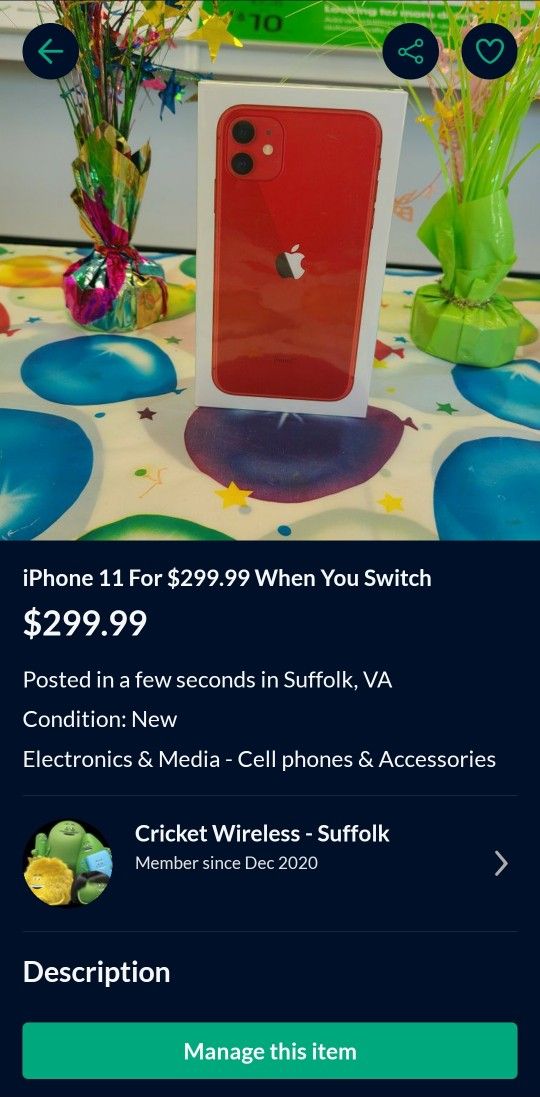 🔥‼️iPhone 11 ONLY $299.99 When You Switch‼️🔥