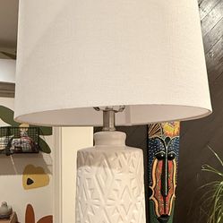 Ceramic White Lamp with Lamp Shade