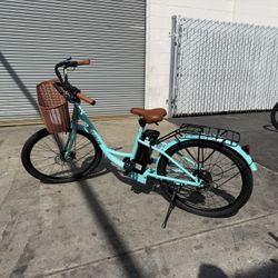 Electric Bike for Women Adults, 700W Motor 20MPH, 50 Miles Electric Cruiser Bike with 36V 10.4Ah Battery, 7-Speed Electric Bicycle, 26" Tires and Fron