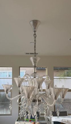 Elegant Crystal Glass Chandelier – 10-Light Modern Luxury Fixture