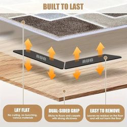 8PCS Carpet Mat Grippers Non Slip Rubber Rug Sticker Skid Tape Adhesive