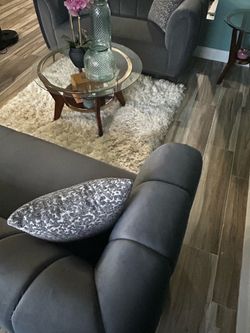 modern grey velvet sofa and loveseat set