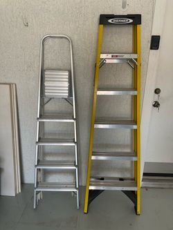 Werner Fiberglass Step Ladder and Aluminum Step Ladder