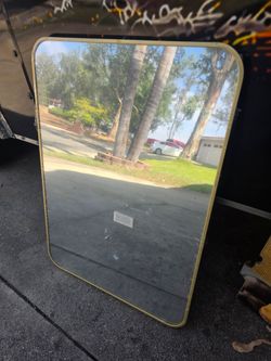 Rectangular Wall Mirror Gold Frame