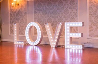 Wood letters great for wedding