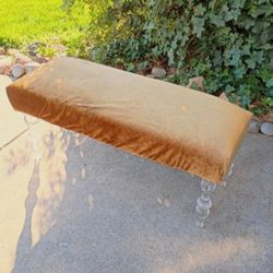 Bench - Ottoman - Vanity Seat /Bench - Velvet Upholstered - Sturdy Acrylic Legs 