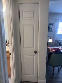 White 18” interior 3 panel door slab with hardware
