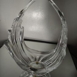 MC - VINTAGE PARYPHEE  FRANCE CRYSTAL CENTERPIECE 11"×7" 