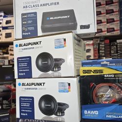2-10" Blaupunkt Subwoofers And Amplifier 1500 Watts 