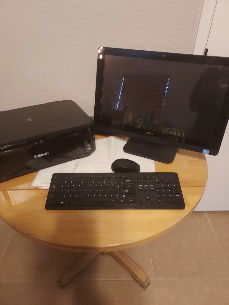 DELL COMPUTER 🖥  AND CANON  PRINTER  COMPLETE  WITH KEYBOARD  AND  MOUSE  ALL MANUALS