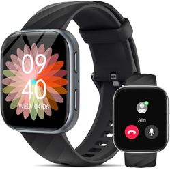 MorePro Smart Watch for Men Women(Make/Answer Call), 1.85" Fitness Tracker with 24/7 Heart Rate & Blood Pressure Monitor, Blood Oxy-gen Sleep Tracking