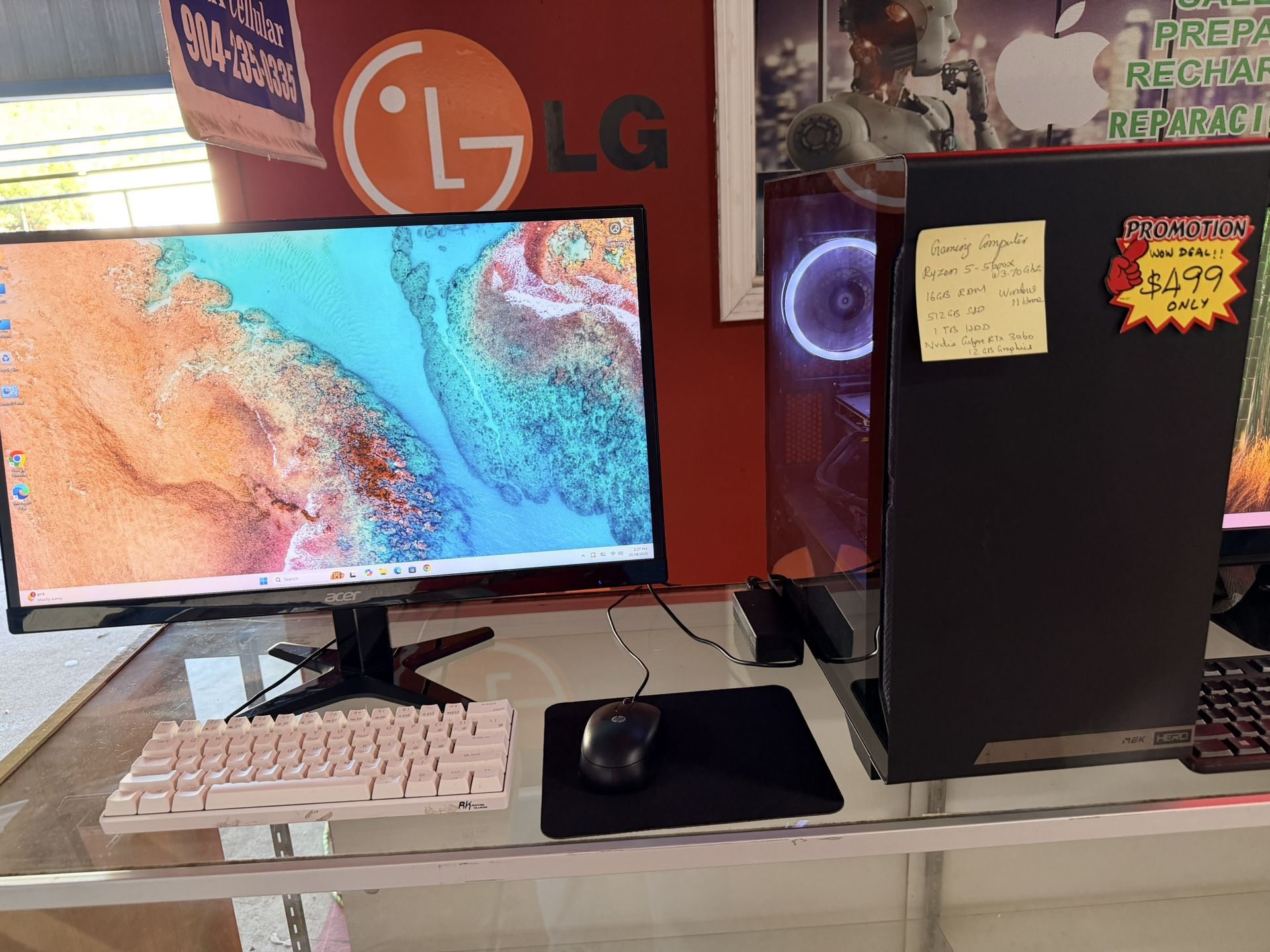 Deal of the Day - Gaming Computer with Monitor keyboard & Mouse - Full specs in Picture 3 .