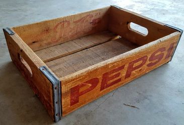 Vintage wood Pepsi cola crate coke soda antique wooden carrier