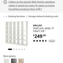 Ikea KALLAX Shelf Unit / White 