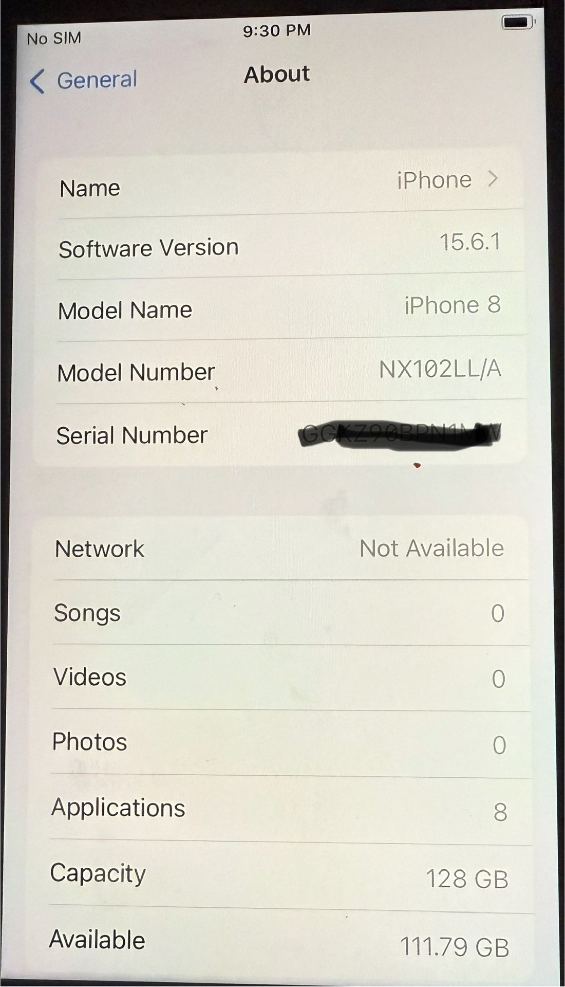 iPhone 8 128 GB Unlocked Black Color