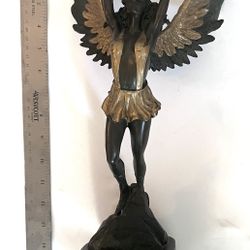 Bronze “Angel Gabrielle” Statue on Black Onyx Block