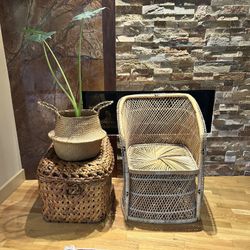 Vintage peacock boho mid century MCM chair