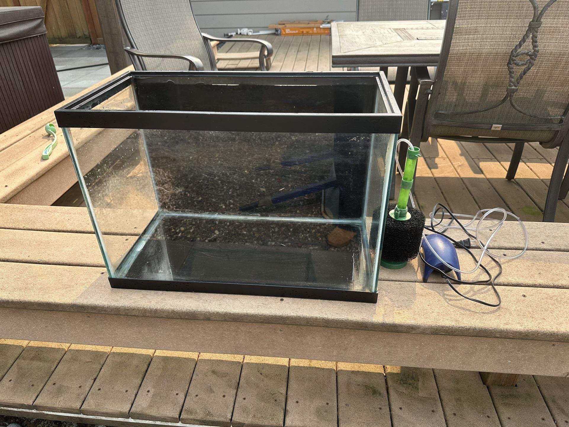 10 Gallon Aquarium And Filter Heavily Scratched 