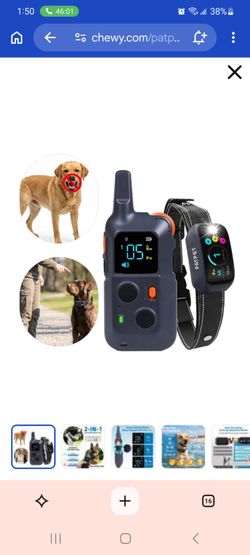 PATPET 2-in-1 Waterproof & Rechargeable 4000-ft Range Training Dog Bark Collar, Blue, 7- 23-in neck