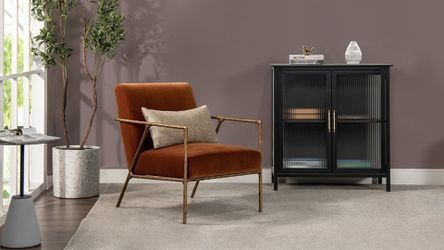 Faux Velvet Arm Chair