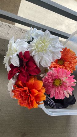 9 artificial flowers tall