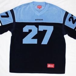 Size Medium - Supreme Velour Football Jersey Blue : FW19 *BRAND NEW*