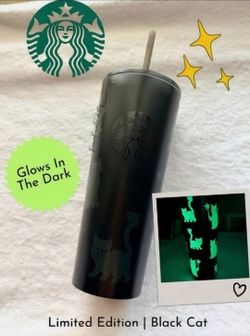 Starbucks Limited Edition Black Cat Glow-in-the-Dark Tumbler