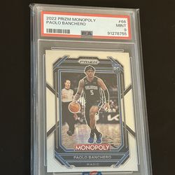 NBA Panini Prizm Orlando Magic Paolo Banchero Monopoly Rookie Graded 9 Mint PSA