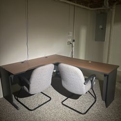 L Shaped, Chairs, Bookshelf 