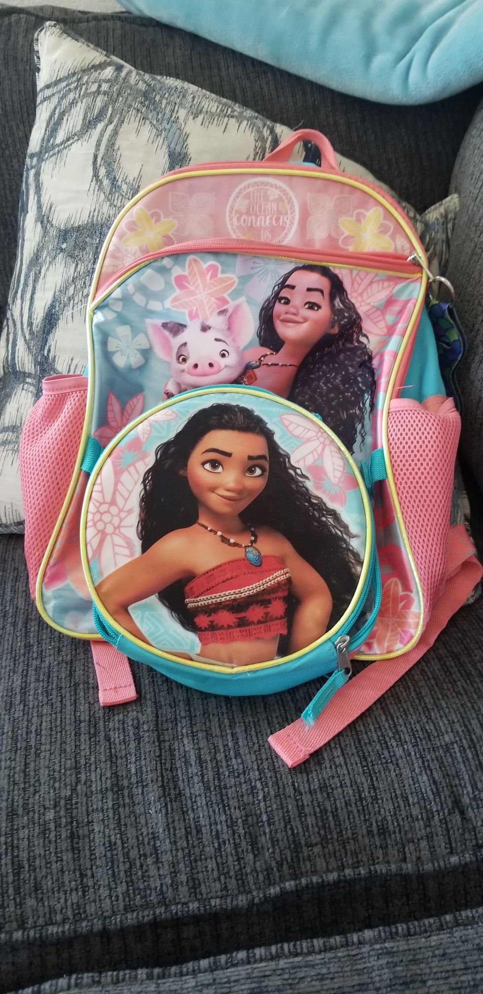 Brand new moana backpack with lunch box